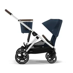 Cybex - Carrinho de passeio simples a duplo Gazelle S 2, moldura prateada/azul oceano Best