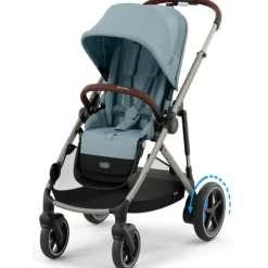 Cybex - Carrinho de passeio simples a duplo Egazelle S, moldura preta/preto lua Online