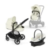 Cybex - Carrinho Eos Seashell Bege Moldura Preta &amp; Aton G Fashion