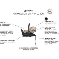Cybex - Cloud T Sensorsafe Infant Car Seat, Cozy Beige Clearance