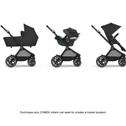 Cybex - Eos Lux 2-In-1 Stroller, Moon Black Hot