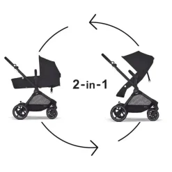 Cybex - EOS Travel System, carrinho + cadeirinha infantil Aton G Moon Black (moldura prateada) Online
