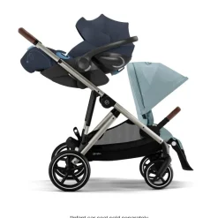Cybex - Gazelle S 2 Double Stroller Bundle, Sky Blue/Silver Frame Best
