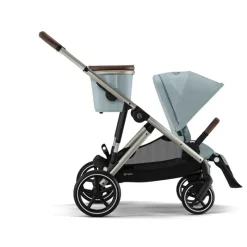 Cybex - Gazelle S 2 Double Stroller Bundle, Sky Blue/Silver Frame Best