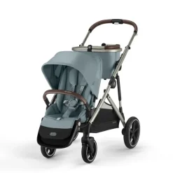 Cybex - Gazelle S 2 Double Stroller Bundle, Sky Blue/Silver Frame Best