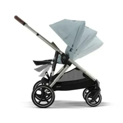 Cybex - Pacote de carrinho duplo Gazelle S 2, estrutura azul celeste/prata Sale