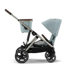 Cybex - Pacote de carrinho duplo Gazelle S 2, estrutura azul celeste/prata Sale