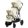 Cybex - Pacote de carrinho duplo Gazelle S 2, estrutura Seashell Bege/Taupe Clearance