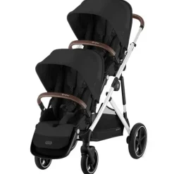 Cybex - Pacote de carrinho duplo Gazelle S 2, moldura Moon Black/Silver Discount