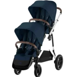 Cybex - Pacote de carrinho duplo Gazelle S 2, estrutura azul oceano/prata Online
