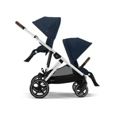 Cybex - Pacote de carrinho duplo Gazelle S 2, estrutura azul oceano/prata Online