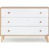 Dadada Furniture Dadada - Austin 3 Drawer Dresser, White/Red Oak Discount