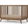 Dadada Furniture Dadada - Baby Soho 3-in-1 Convertible Wooden Crib to Toddler Bed, Walnut Clearance