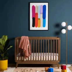 Dadada Furniture Dadada - Baby Soho 3-in-1 Convertible Wooden Crib to Toddler Bed, Walnut Clearance