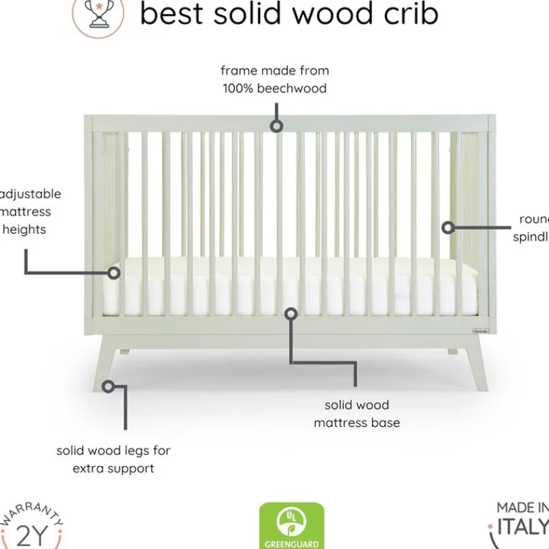 dadada__baby_soho_in_conv_SKUpMdxQc0O_3.webp Dadada Furniture Dadada - Baby Soho 3-in-1 Convertible Wooden Crib to Toddler Bed, Sage Outlet