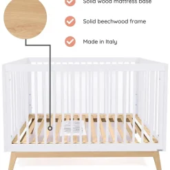 Dadada Furniture Dadada - Berço conversível 3 em 1 Baby Soho em cama de criança, branco/natural Fashion