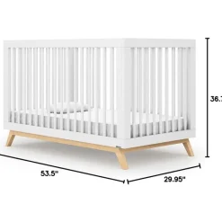Dadada Furniture Dadada - Berço conversível 3 em 1 Baby Soho em cama de criança, branco/natural Fashion