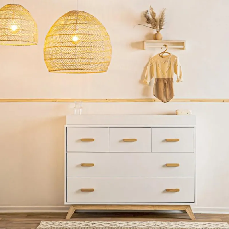 dadada__soho_drawer_dress_SKUCPInMbWf_1.webp Dadada Furniture Dadada - Soho 5-Drawer Dresser For Nursery and Bedroom, White/Natural Clearance
