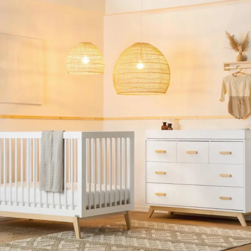 dadada__soho_drawer_dress_SKUCPInMbWf_2.webp Dadada Furniture Dadada - Soho 5-Drawer Dresser For Nursery and Bedroom, White/Natural Clearance