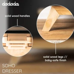 Dadada Furniture Dadada - Soho 5-Drawer Dresser for Nursery and Bedroom, Black/Natural Fashion