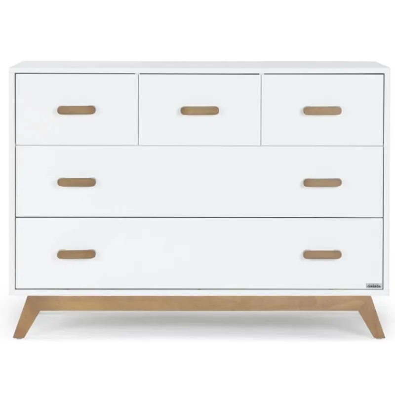 dadada__soho_drawer_dress_SKUuv5qbEvk_0.webp Dadada Furniture Dadada - Soho 5-Drawer Dresser For Nursery and Bedroom, White/Walnut Hot