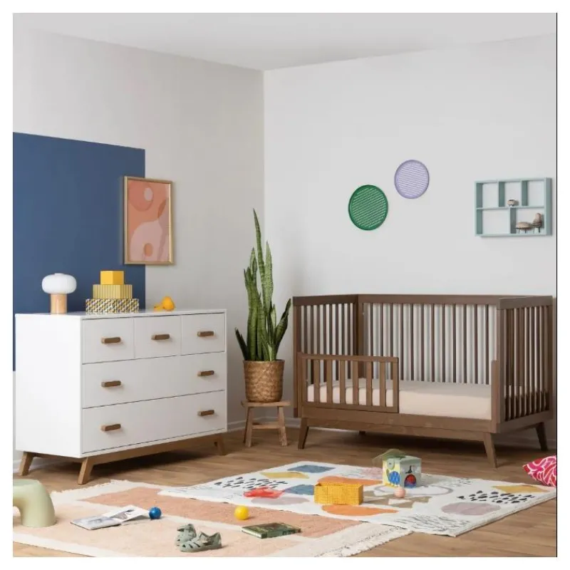 dadada__soho_drawer_dress_SKUuv5qbEvk_2.webp Dadada Furniture Dadada - Soho 5-Drawer Dresser For Nursery and Bedroom, White/Walnut Hot