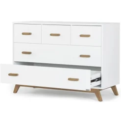 Dadada Furniture Dadada - Soho 5-Drawer Dresser For Nursery and Bedroom, White/Walnut Hot