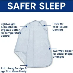 Delta Children - Saco de dormir Gap babyGap TrueSleep, 6-12 meses, listra cinza azulada Outlet