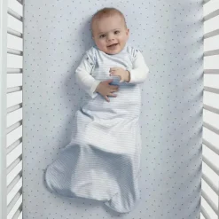 Delta Children - Saco de dormir Gap babyGap TrueSleep, 6-12 meses, listra cinza azulada Outlet