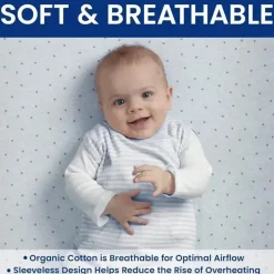 Delta Children - Saco de dormir Gap babyGap TrueSleep, 6-12 meses, listra cinza azulada Outlet