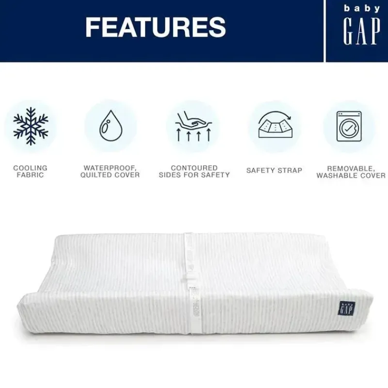 delta_children__trocador__SKUiopGyy0j_4.webp Delta Children - Trocador Gap BabyGap Contoured com capa refrescante, listra cinza New