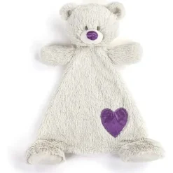 Demdaco - Birthstone Ametista e Cinza, Urso Cobertor de Pelúcia Fevereiro Fashion