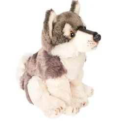 Demdaco - Brinquedo de pelúcia infantil pequeno lobo cinza prateado Fashion
