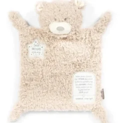 Demdaco - Cobertor de pelúcia de poliéster Fuzzy Brown Bear Sweet Dreams Hot
