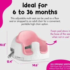 Bumbo Distribuição - Piso antiderrapante conversível multiassento 3 em 1 para bebês e crianças pequenas, berço rosa Outlet