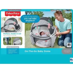 Fisher-Price Domo para bebês em movimento da Fisher Price, espaço de recreação para bebês e local para cochilar, moinho de vento rosado Clearance