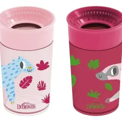 Dr. Brown's Dr Brown - Milestones Cheers 360 Transition Sippy Cup, Pink Leopard e Red Lemur, 10 onças, 2 unidades New