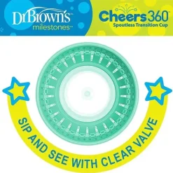 Dr. Brown's Dr Brown - Milestones Cheers 360 Transition Sippy Cup, jacaré azul e cobra turquesa, 10 onças, pacote com 2 Online