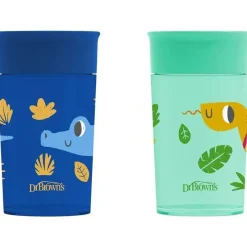 Dr. Brown's Dr Brown - Milestones Cheers 360 Transition Sippy Cup, jacaré azul e cobra turquesa, 10 onças, pacote com 2 Online
