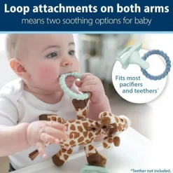Dr. Brown's Dr Brown - Porta-chupeta e mordedor Baby Lovey, girafa com HappyPaci verde, 0-6m Outlet