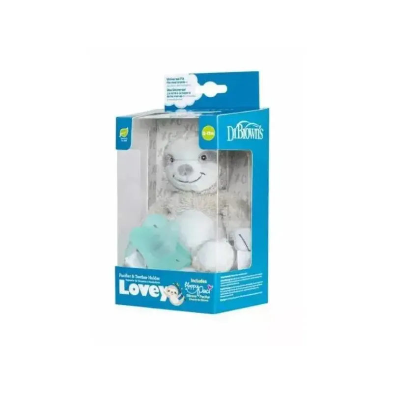 dr_brown__portachupeta_e__SKUyoTzsWRj_2.webp Dr. Brown's Dr. Brown - Porta-chupeta e mordedor Lovey com chupeta de silicone HappyPaci, preguiça Sale