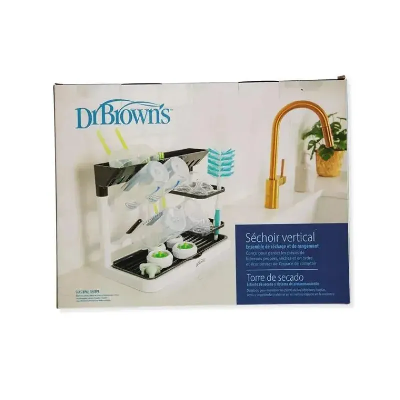 dr_brown__torre_de_secage_SKUhbvCKh9Z_1.webp Dr. Brown's Dr Brown - Torre de secagem, rack de secagem vertical, secagem de mamadeiras de bancada com armazenamento organizado New