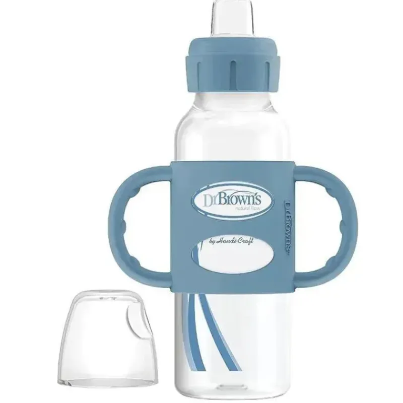 dr_browns__milestones_gar_SKUXzhACuXv_0.webp Dr. Brown's Dr. Brown's - Milestones Garrafa estreita com canudinho e alças de silicone, azul claro Hot