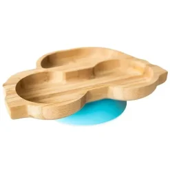 Eco Rascals - Placa de sucção de bambu, carro, azul New
