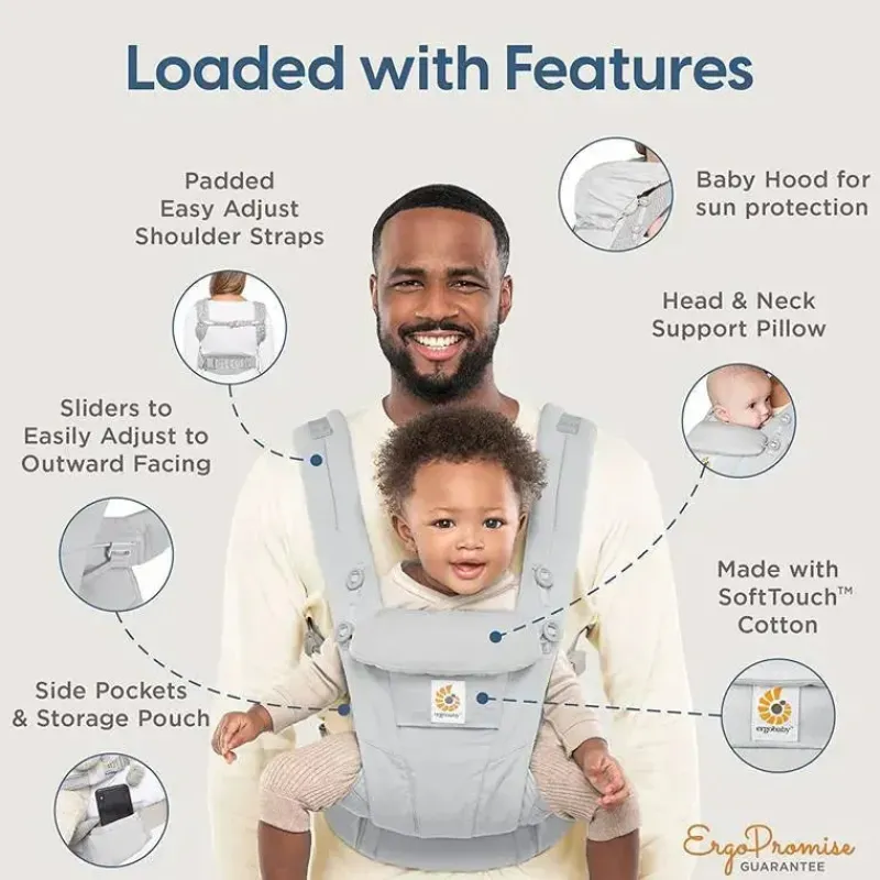 ergobaby__omni_dream_carr_SKUee901Y8m_4.webp Ergobaby - Omni Dream Carry Positions All Carry Positions SoftTouch Cotton Baby Carrier, Natural Dots Outlet