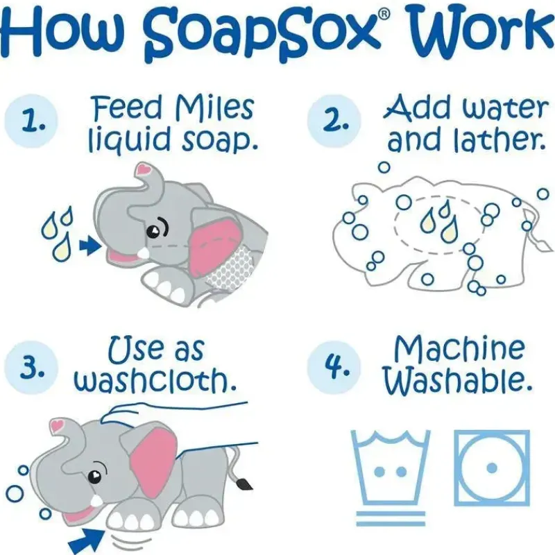 esponja_de_brinquedo_de_b_SKUycDwUZi0_1.webp Soapsox Esponja de brinquedo de banho , Miles, o elefante Clearance