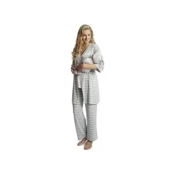 Everly Grey – Conjunto de calças PJ de maternidade e enfermagem 3Pk Analise para mamãe, Heather Grey Best