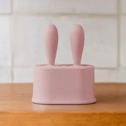 ezpz - conjunto de moldes de picolé minúsculos com varinhas, blush rosa Fashion