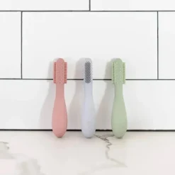 ezpz - Escova de dentes Baby-Led™ + Depressor de língua sensorial Pacote duplo, blush Clearance