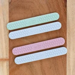 ezpz - Escova de dentes Baby-Led™ + Depressor de língua sensorial Pacote duplo, blush Clearance